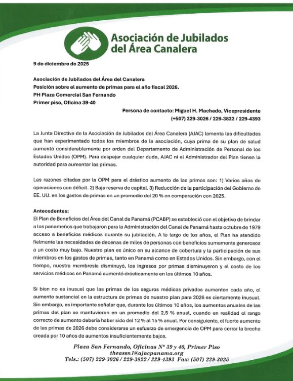 Nota Aclaratoria | Posición sobre el aumento de primas para el año fiscal 2026