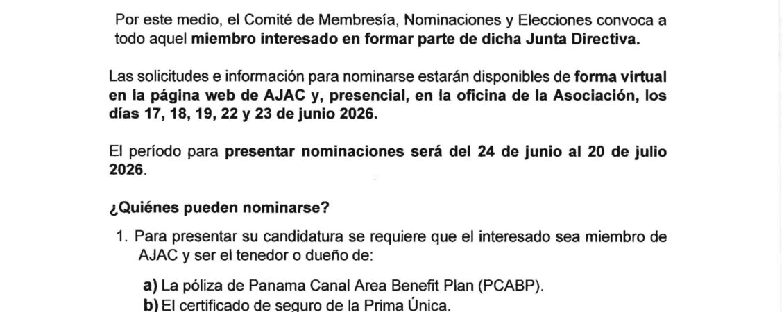 Cooatoria para nominaciones de Candidato para Director de AJAC 2027 - 2030-imágenes-0